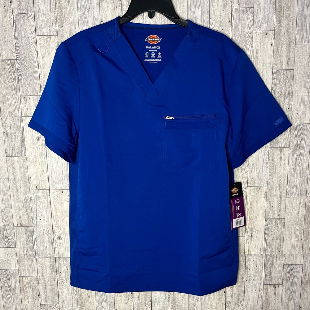 Dickies Blue V-Neck Short Sleeve Shirt